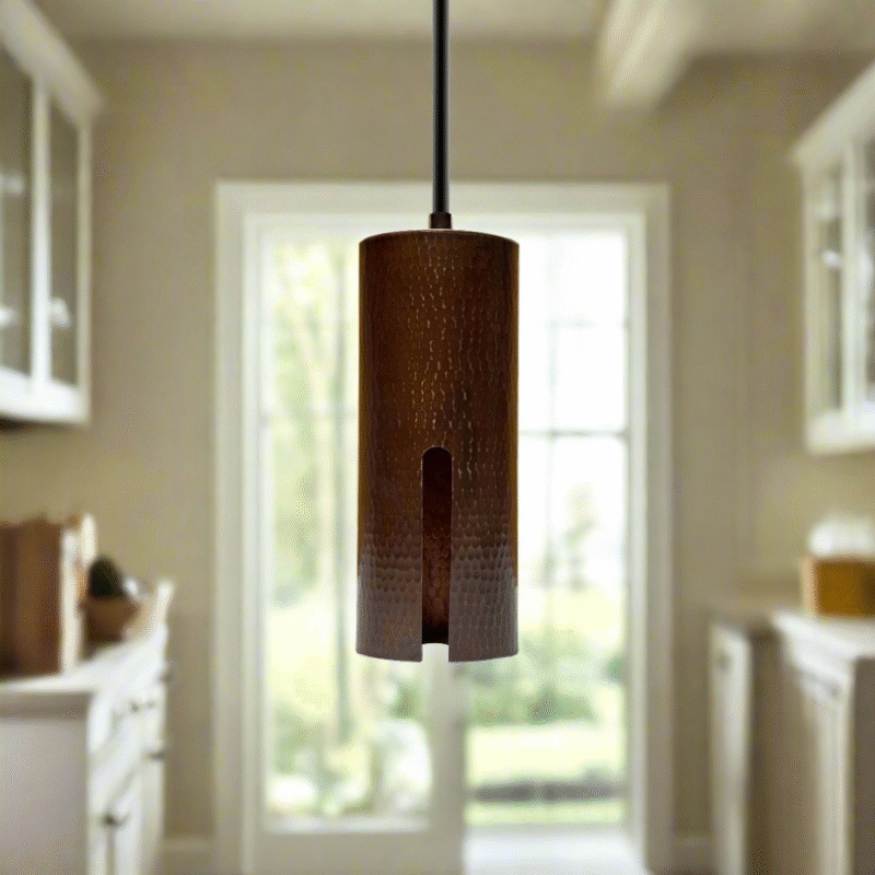 Kip Copper Kitchen Island Lighting - Aged Copper Cylinder Pendant Light|