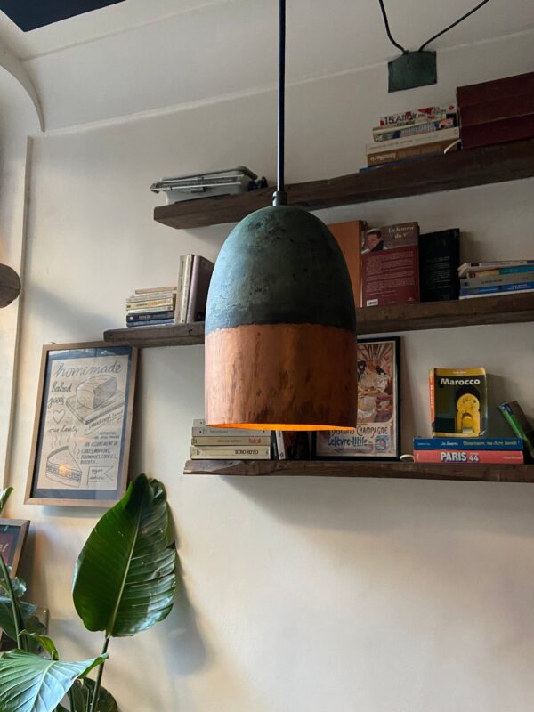 Oxidized Copper Farmhouse Light Fixture , Handmade Copper Ceiling Ligh