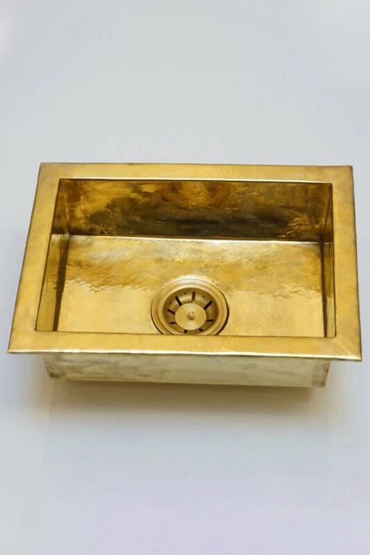 Unlacquered Brass Undermount Single Bowl Kitchen Sink