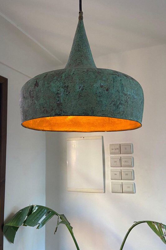 Oxidized Copper Pendant Light - Vintage Copper Pendant Light