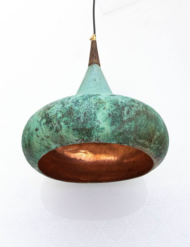 Oxidized Copper Pendant Light - Rustic Kitchen Ceiling Light
