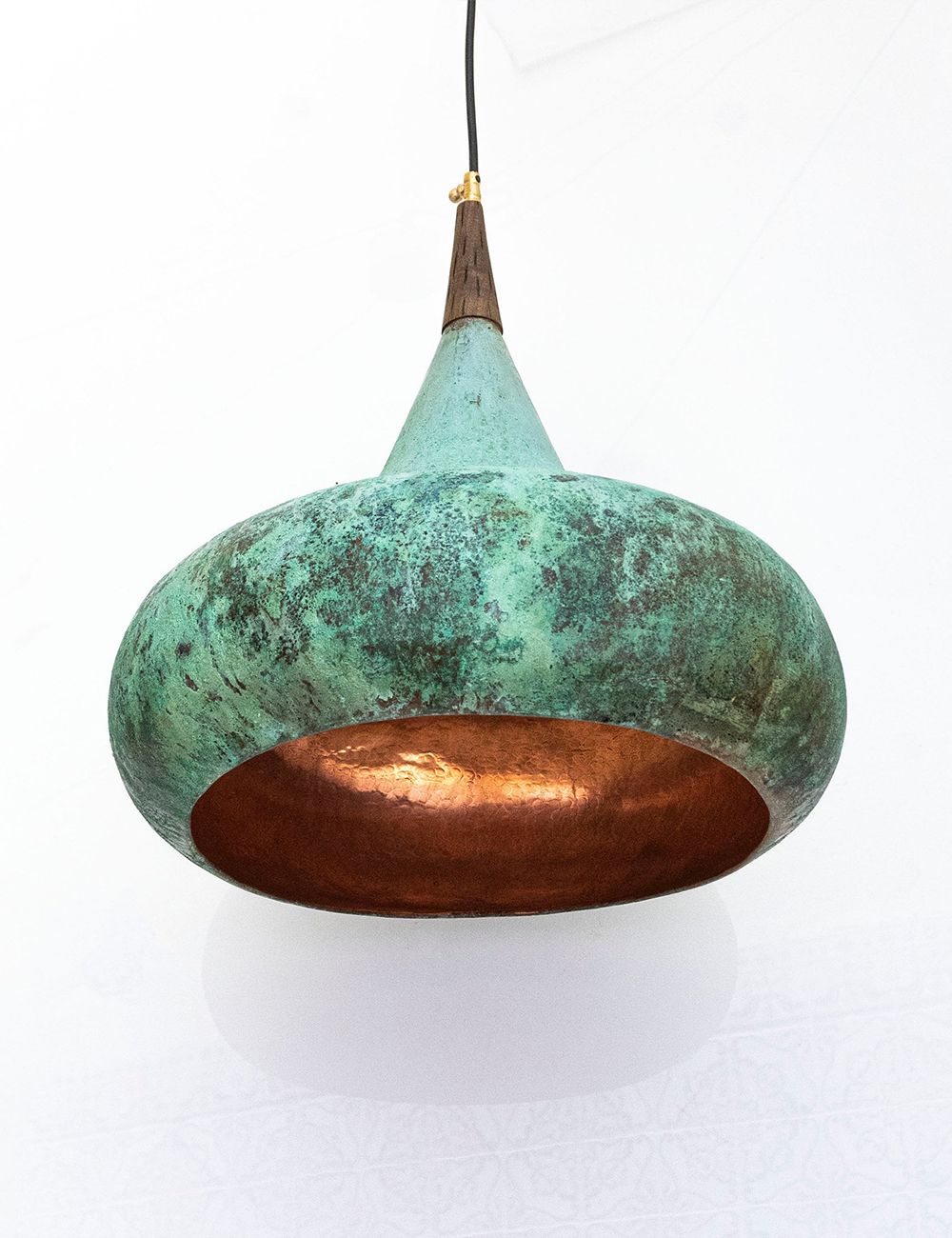 Oxidized Copper Pendant Light - Rustic Kitchen Ceiling Light