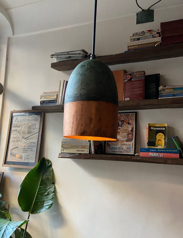 Oxidized Copper Farmhouse Light Fixture, Handmade Copper Ceiling Lamp, Rustic small Pendant light