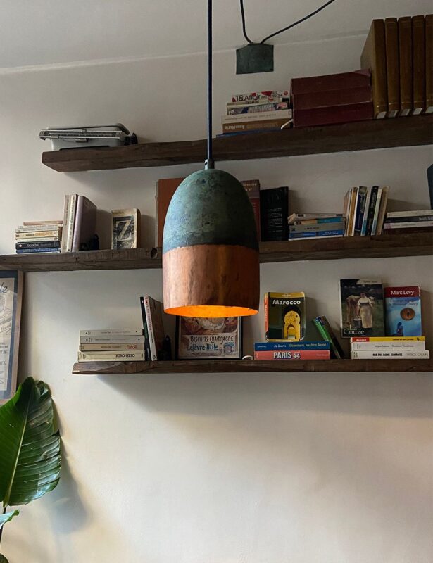 Oxidized Copper Farmhouse Light Fixture, Handmade Copper Ceiling Lamp, Rustic small Pendant light