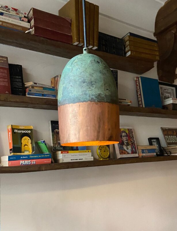 Oxidized Copper Farmhouse Light Fixture, Handmade Copper Ceiling Lamp, Rustic small Pendant light