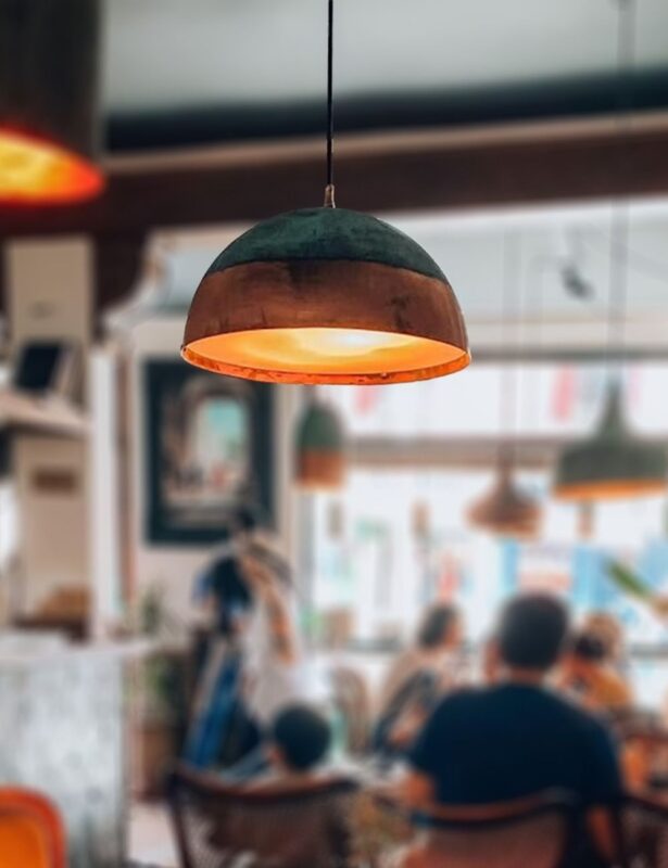 Green Patina Ceiling Light Lamp - Verdigris Copper Farmhouse Pendant Light