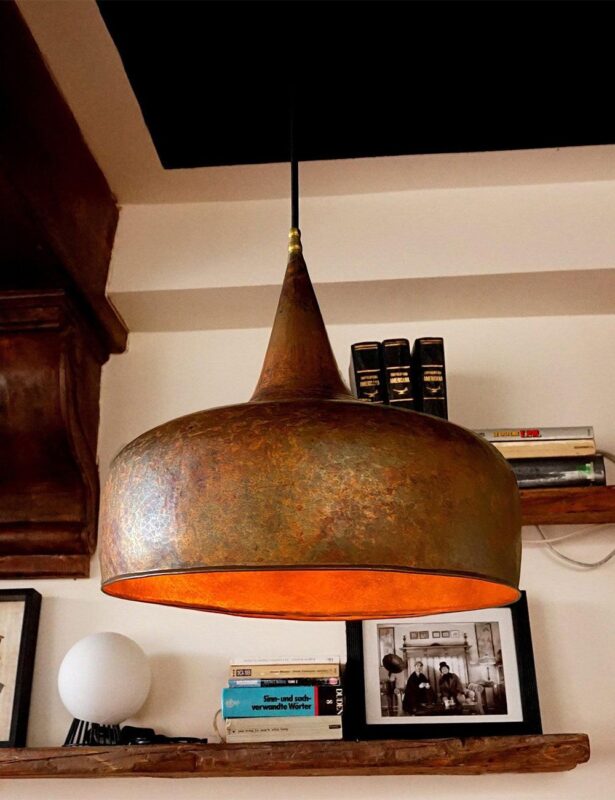 Rustic Copper Pendant Light -Farmhouse Pendant Light with Antique Finish