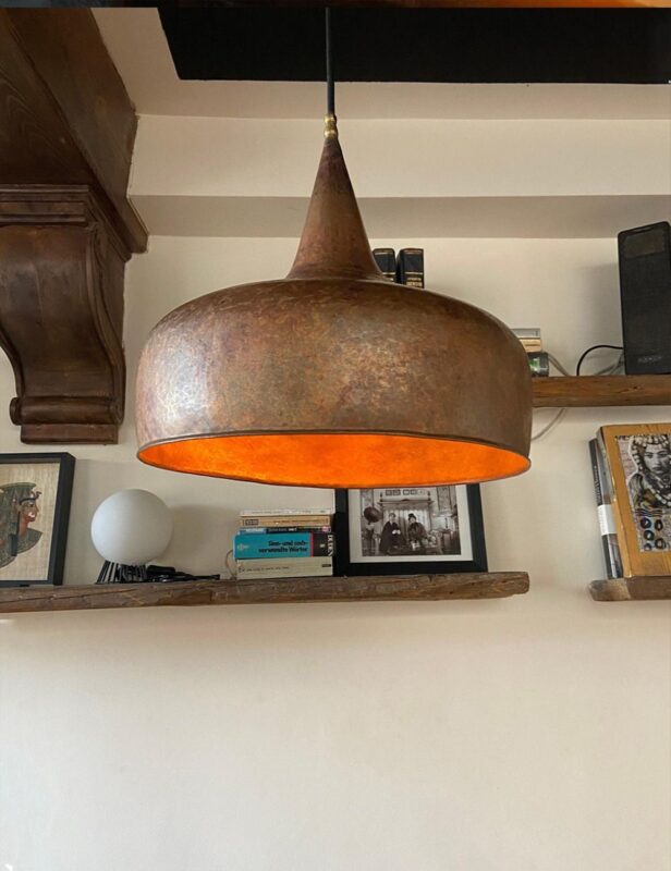 Rustic Copper Pendant Light -Farmhouse Pendant Light with Antique Finish