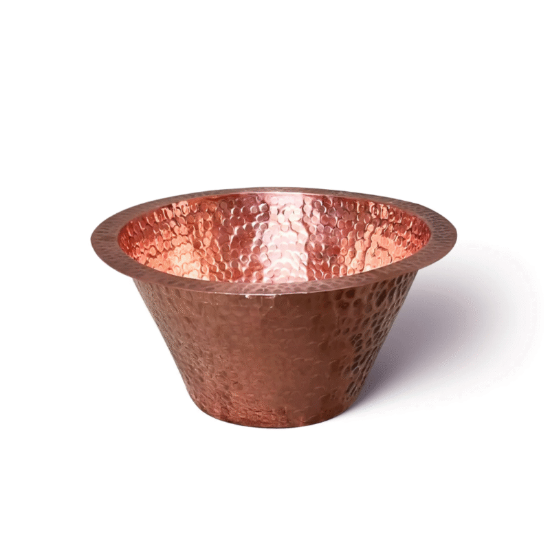 Round kitchen Sink, Hammered Copper Round Drum Bar Sink Including Drai