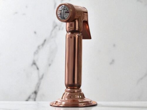 Unlacquered Copper Kitchen Sink Sprayer–Handheld Side Faucet Sprayer with Hose |Antique Brass, Rustic Finish,Easy Install,VintageCopperDecor
