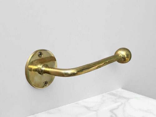 Unlacquered Brass Toilet Paper Holder – Solid Brass Wall‑Mount, Vintage Bathroom Hardware