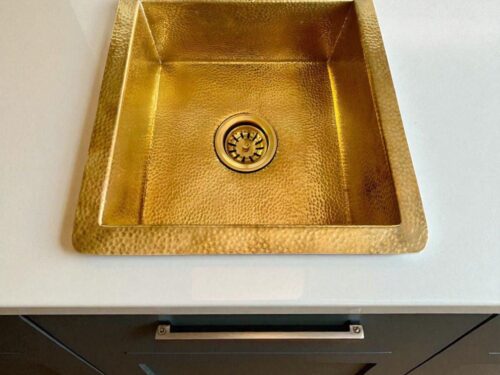Handmade Brass Kitchen Sink, Hammered Farmhouse Copper Sink, Moroccan Vessel Basin, Rustic Bathroom or Bar Sink, Antique Style –Marrakech360
