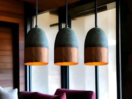Oxidized Copper Farmhouse Pendant Light, Vintage Green Patina Hanging Lamp for Kitchen & Dining, Unique Ceiling Light,Marrakech360