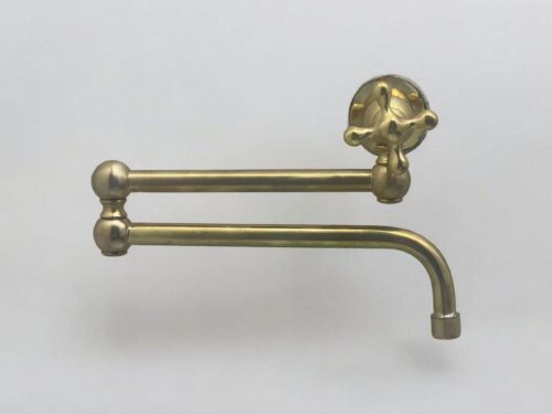 Unlacquered Brass Pot Filler, Kitchen Faucet, Aged Brass Faucet, Stove Faucet,Marrakech360