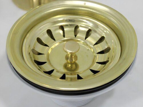 Unlacquered Brass Kitchen Sink Strainer, Sink Waste, Strainer Basket, Drain Cover & Basket Strainer,Marrakech360