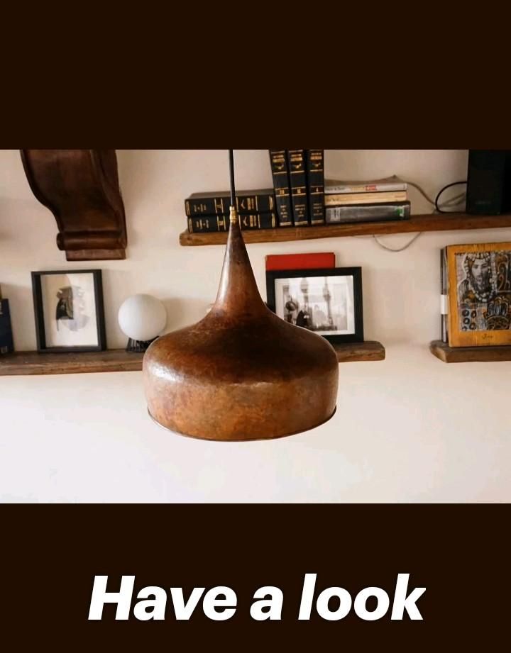 Aged Rustic Copper Farmhouse Pendent Light with Antique Finish