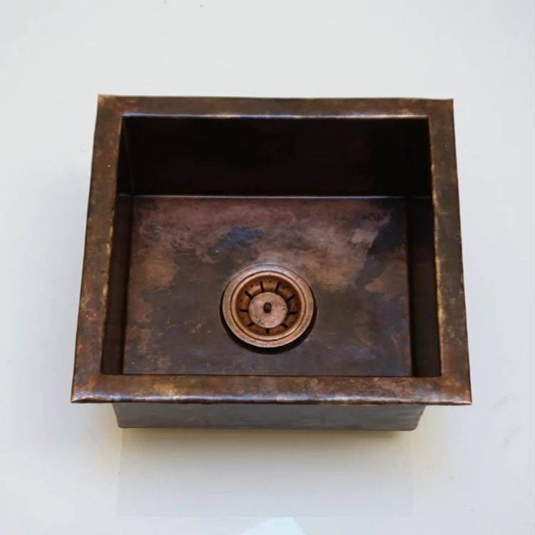 Antique Bronze Hammered Brass Undermount Farmhouse Kitchen Sink