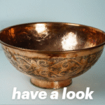 Antique Engraved Copper Vessel Sink Bathroom