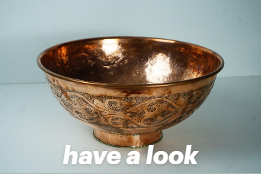 Antique Engraved Copper Vessel Sink Bathroom