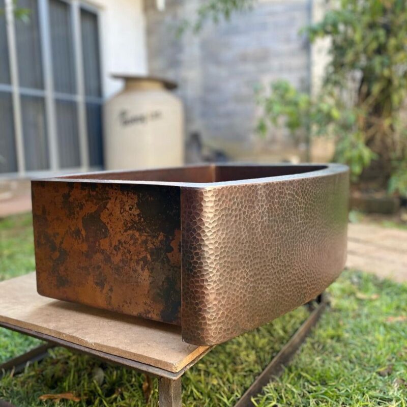 Copper Farmhouse Sink, Rounded Front Single Well-Daxa - 36 W x 18Dx 10 H