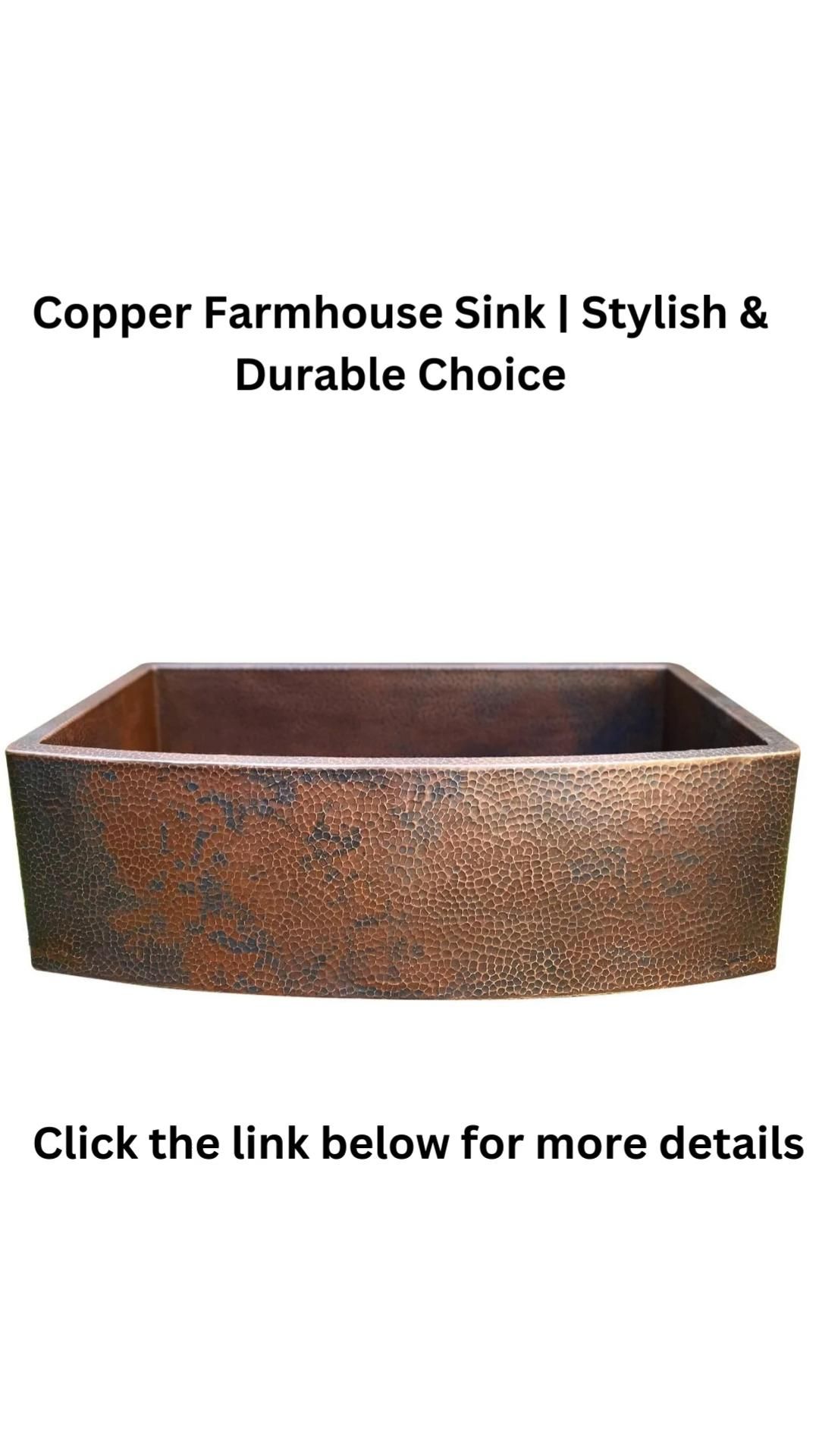 Copper Farmhouse Sink, Rounded Front Single Well-Daxa