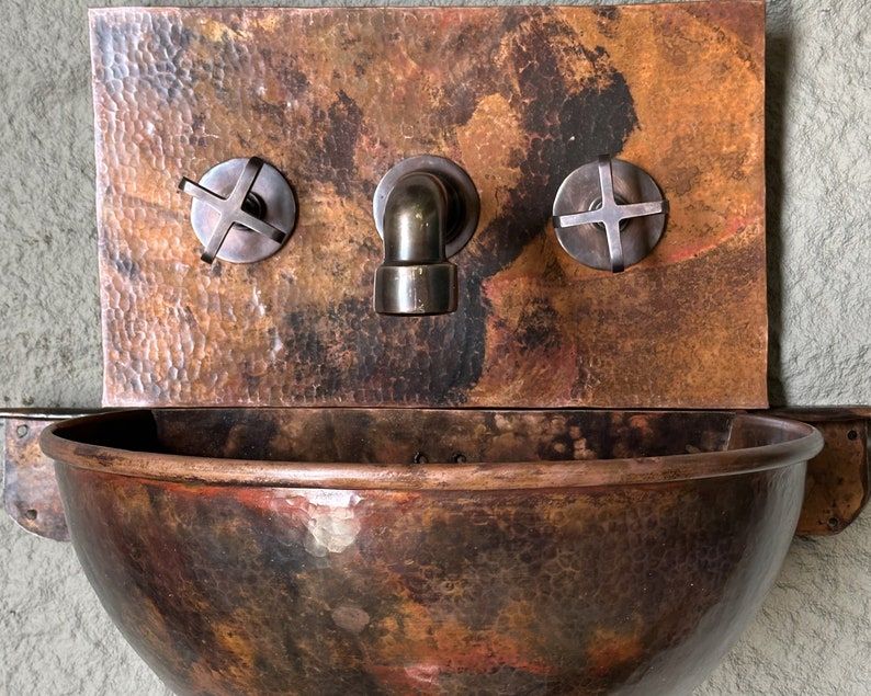 Copper Wall Mounted Sink , Vintage Copper Bathroom Sink - Etsy Canada