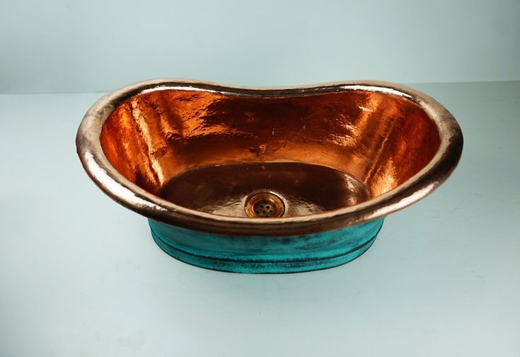Elegance in Every Detail: Green Patina Copper Tub-Style Vessel Sink Vanity