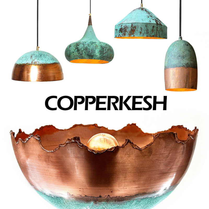 Elegant Handcrafted Oxidized Copper Pendant Lights - CopperKesh Collection