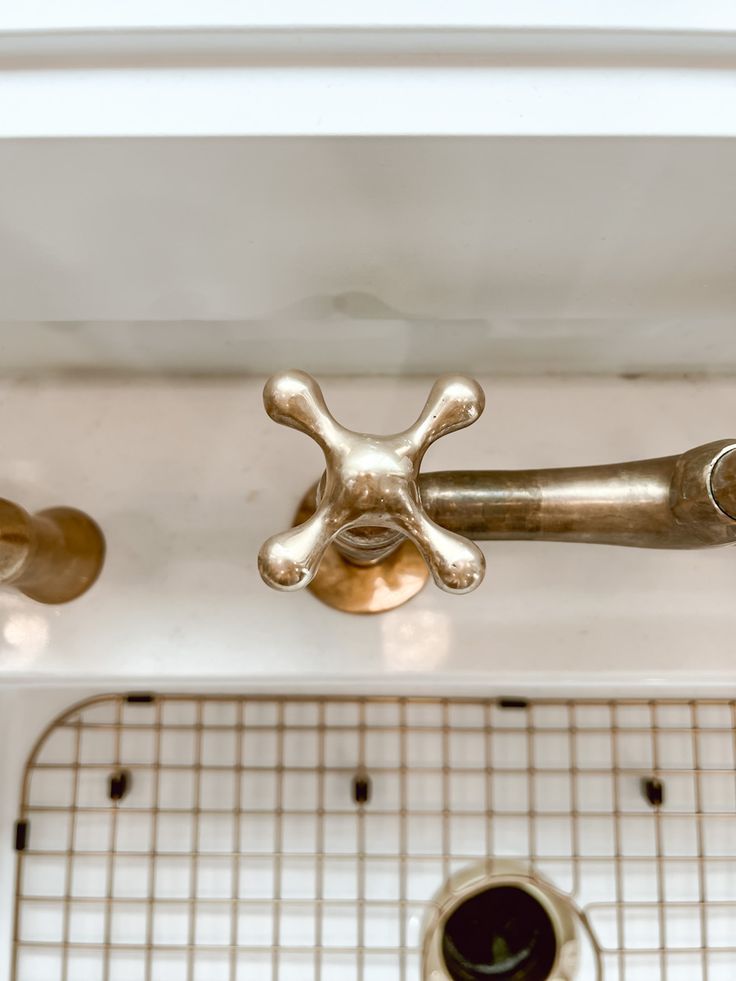 Functional Beauty: Natural Unlacquered Brass Kitchen Bridge Faucet with 8” Spread Straight Legs