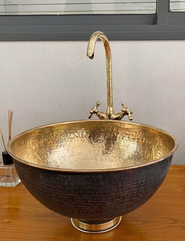 Hammered Vessel Sink - Black Brass Vessel Sink