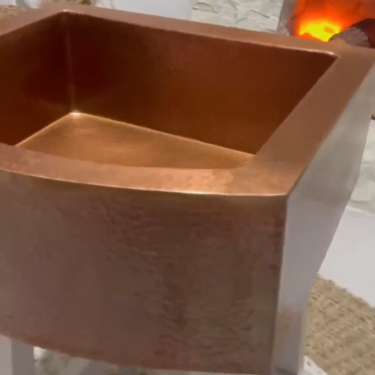Handcrafted Aged Pure Copper Farmhouse With Curved Apron Kitchen Copper Sink From Zayian
