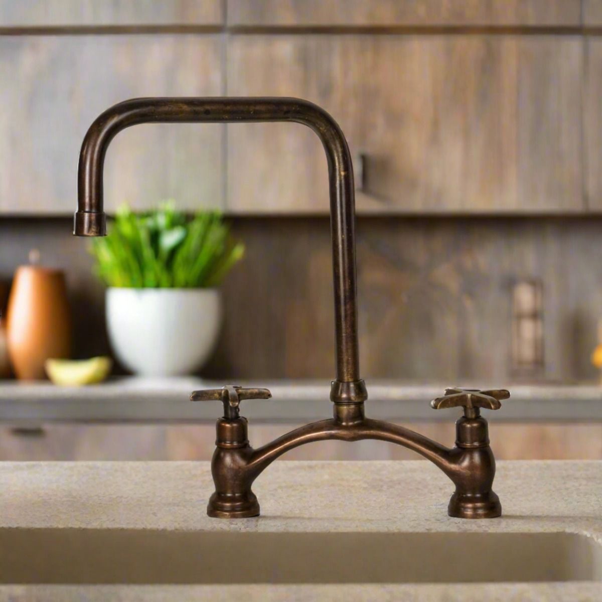 Oil Rubbed Bronze Kitchen Faucet for Farmhouse Sink