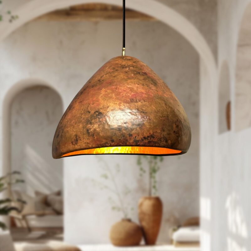 Organic Modern Copper Pendant Light, Organic Shaped Copper Pendant Light, Handmade Copper Dome Ceiling Light, Farmhouse Light Fixture