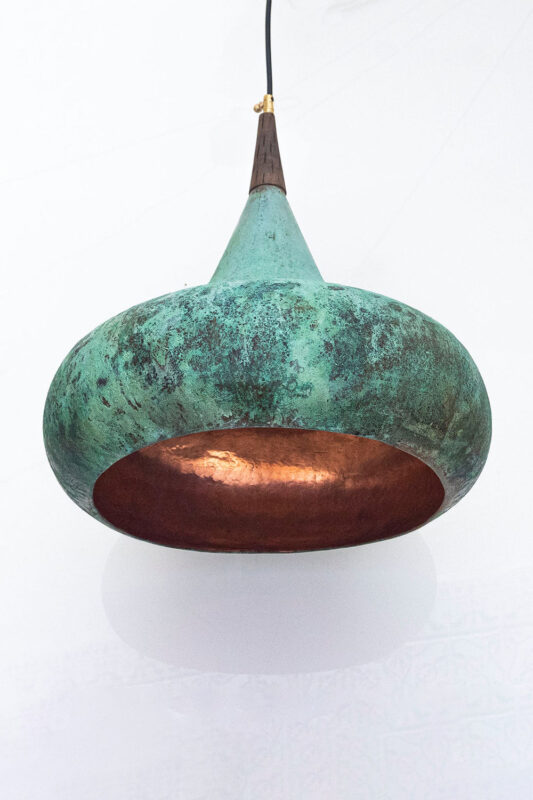 Oxidized Copper Pendant Light - Rustic Kitchen Ceiling Light
