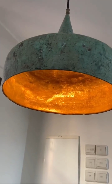 Oxidized Copper Pendant Light , Vintage Copper Pendant Light for Island kitchen and bedroom