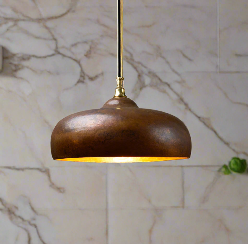 Rustic Copper Island Kitchen Lighting, Copper Pendant Light Fixture ,