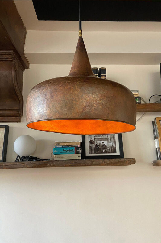 Rustic Copper Pendant Light -Farmhouse Pendant Light with Antique Finish