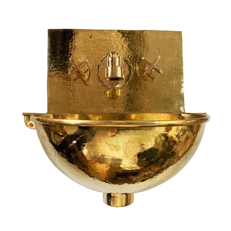 Solid Brass Wall Mount Bathroom Sink and Faucet Combo
