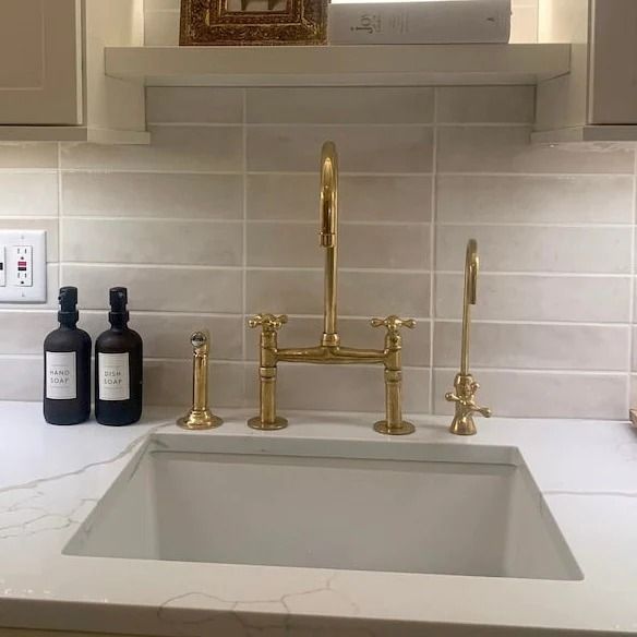 Unlacquered Brass Bridge Kitchen Faucet | Great Value & Style