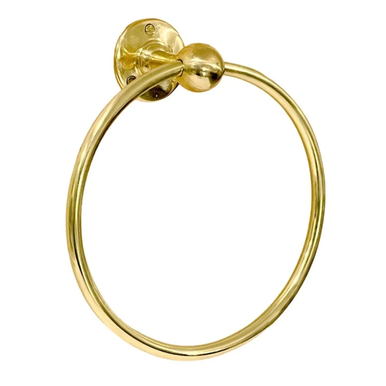 Unlacquered Brass Towel Holder Ring - Versatile for Bathroom & Kitchen | Zayian