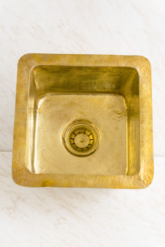 Unlacquered Brass Undermount Bar sink Including drain