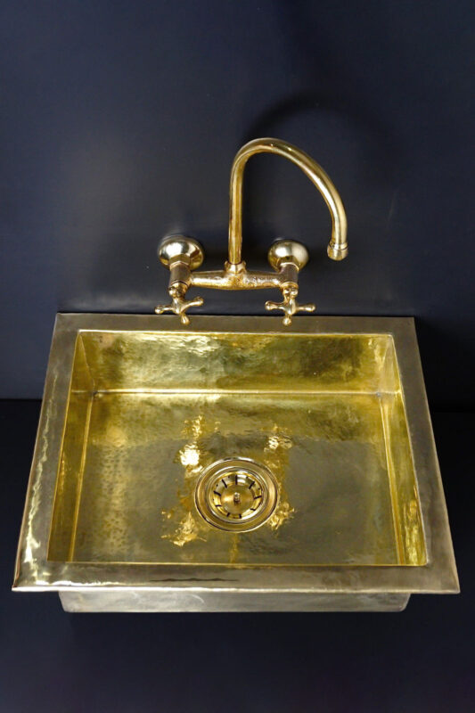 Unlacquered Brass Undermount Single Bowl Kitchen Sink