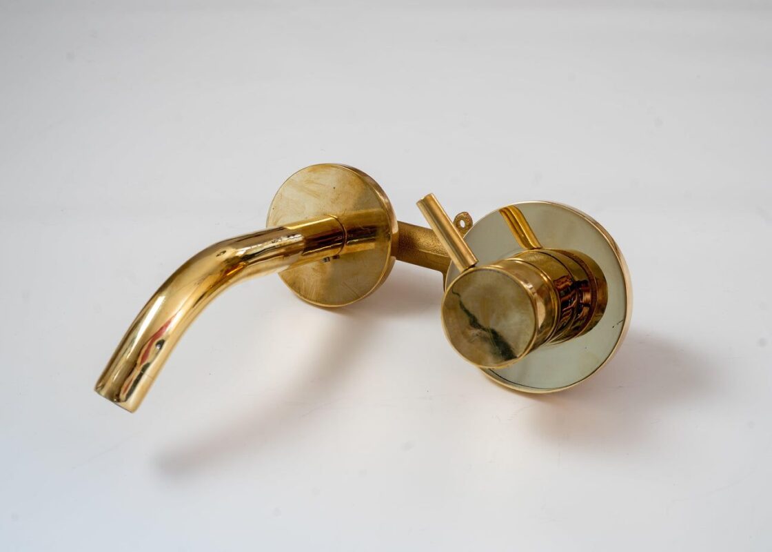 Unlacquered Brass Wall Mount Single Handle Mixer Faucet| 5 Years Warranty