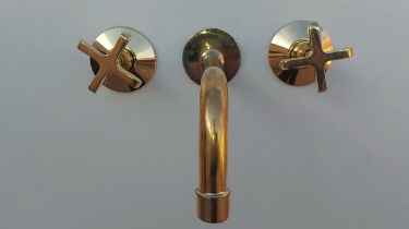 Unlacquered Brass Wall Mounted Bath Faucet