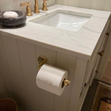 Unlacquered brass paper towel holder , Handmade Wall Mounted Solid Brass Toilet Roll Holder