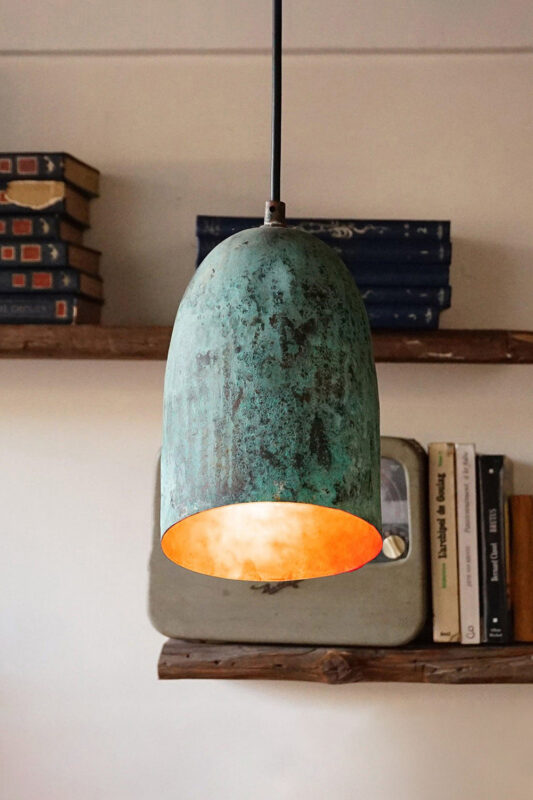 Verdigris Patina Copper Farmhouse - Green Patina Kitchen Pendant Light