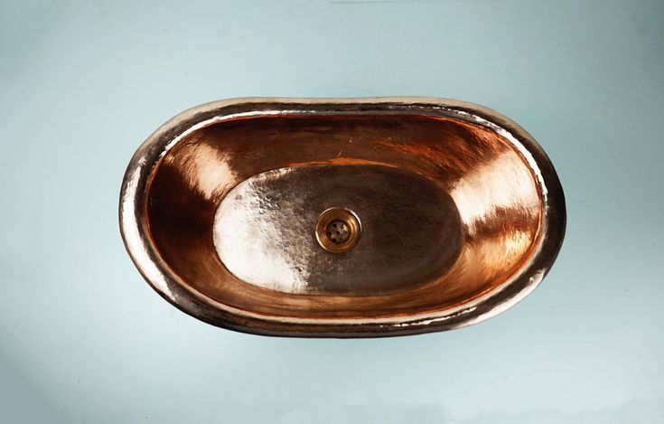 Vintage Charm: Green Patina Copper Tub-Style Vessel Sink Vanity