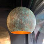 Vintage Elegance: Copper Patina Pendant Light for Your Kitchen Island