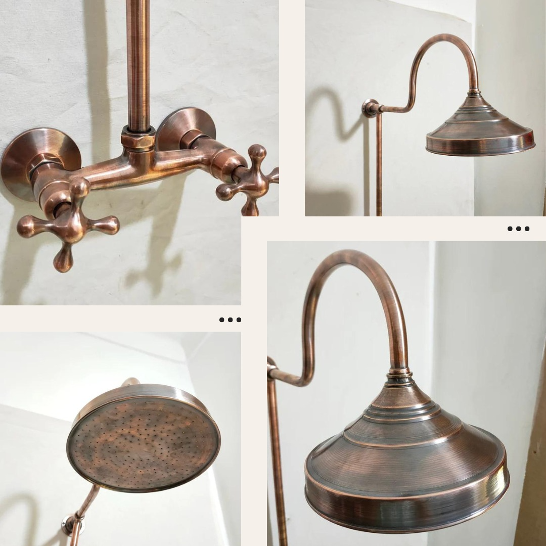 shower system,  copper shower system, outdoor shower,  bathroom shower