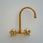 Antique Solid Brass Wall Mount Kitchen Sink Faucet ,Vintage Wall Mount Kitchen Sink Faucet
